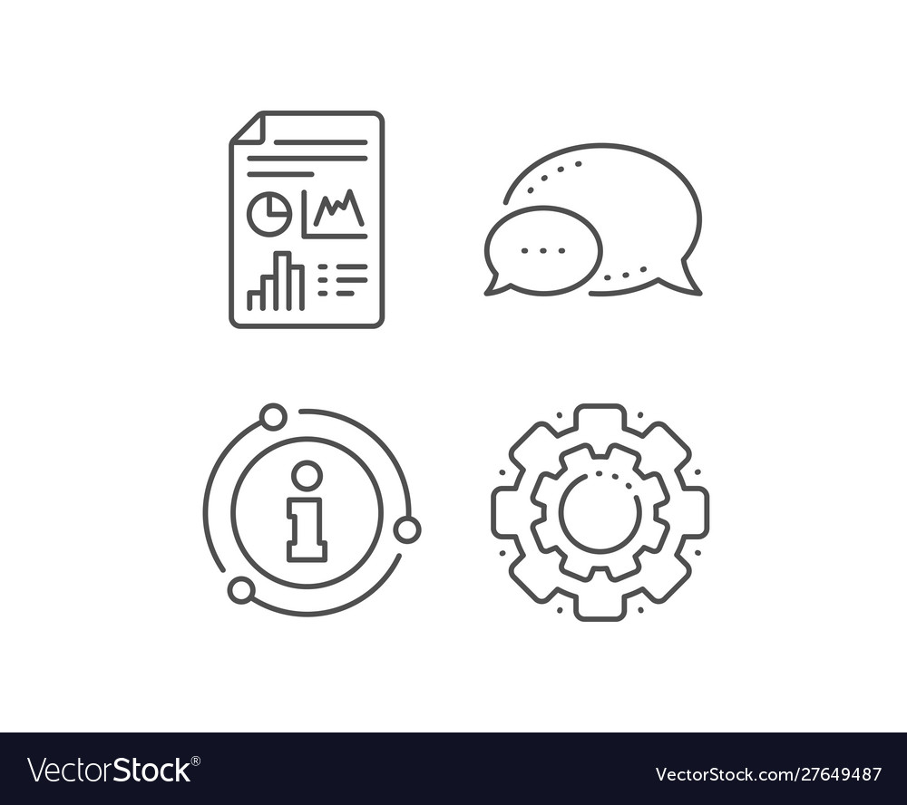 Report Document Line Icon Column Graph Sign Vector Image