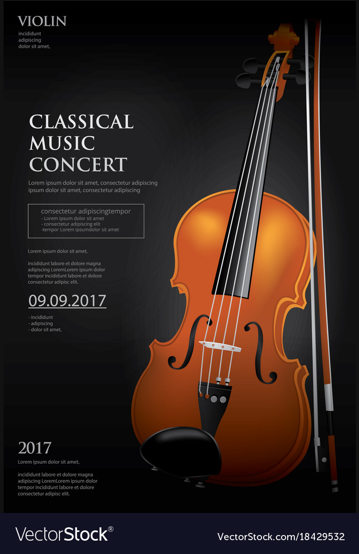 Classical Music Concept Violin Royalty Free Vector Image