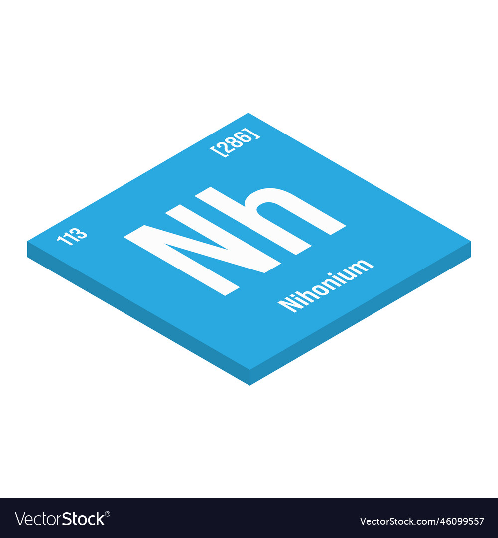 Nihonium Nh Periodic Table Element Royalty Free Vector Image