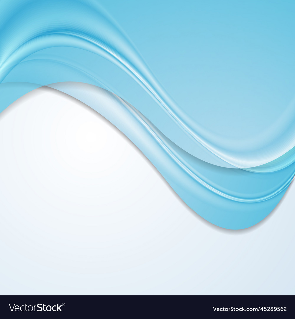 Bright Blue Abstract Smooth Waves Background Vector Image