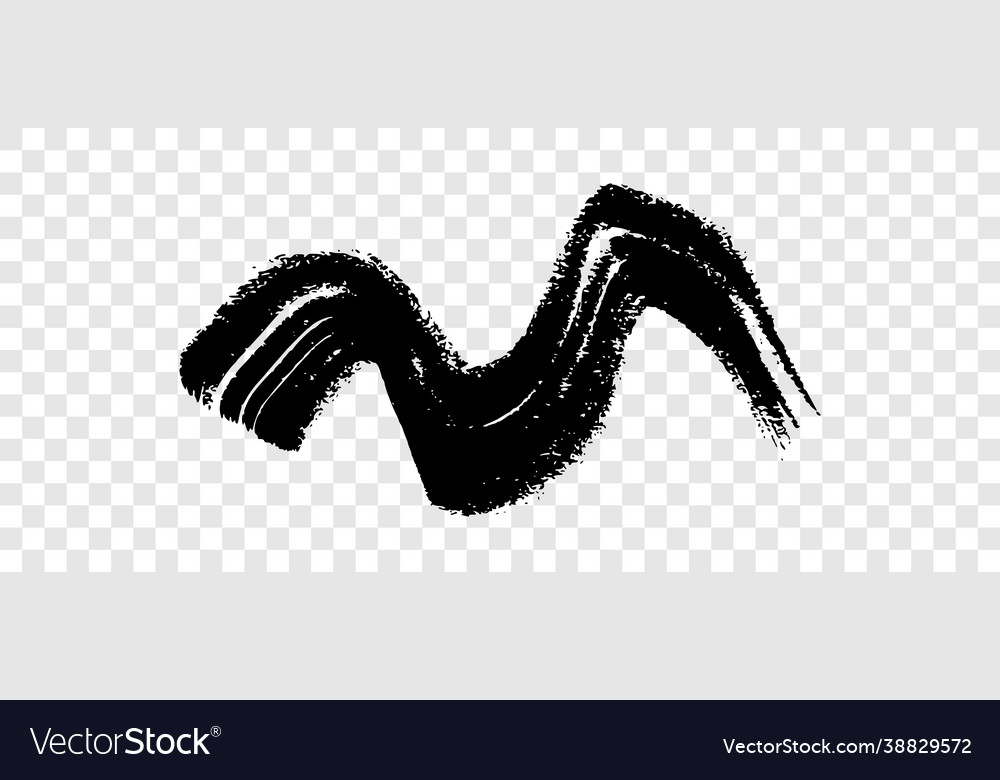 Black Wavy Grunge Brush Strokes Royalty Free Vector Image