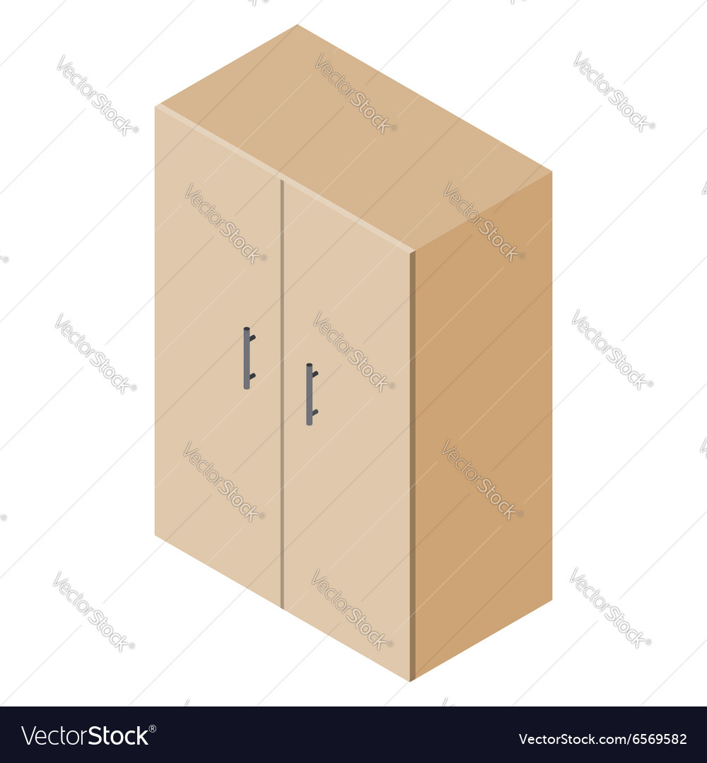 Isometric Cupboard Wardrobe Royalty Free Vector Image