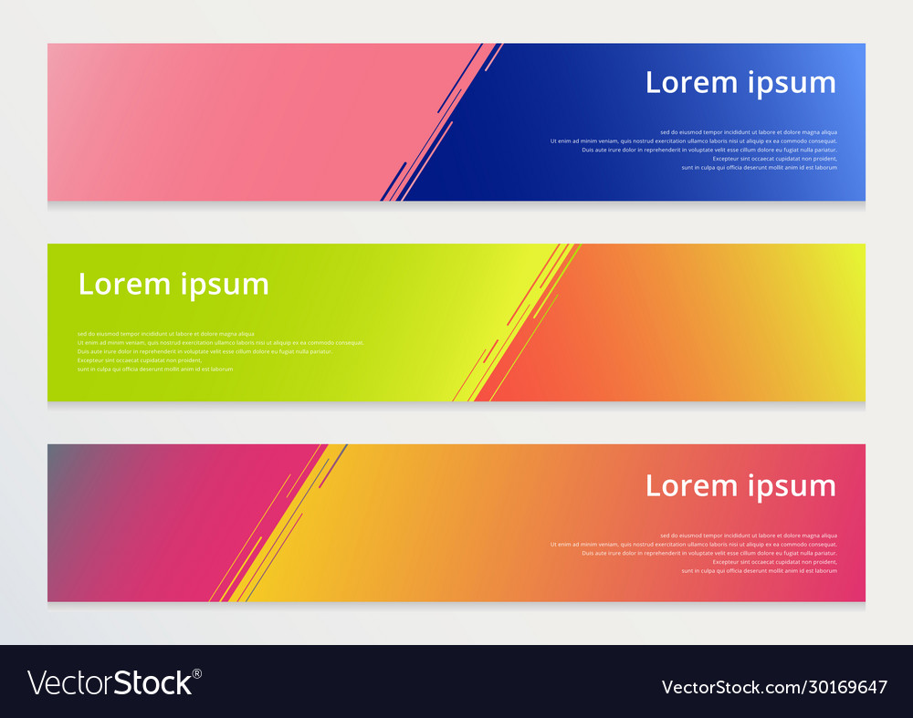 Set Abstract Horizontal Banner Design Template Vector Image