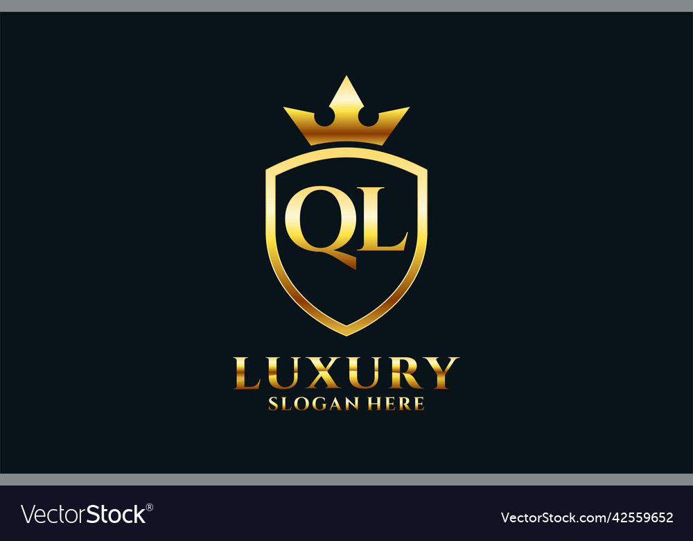 Initial Ql Elegant Luxury Monogram Logo Or Badge Vector Image