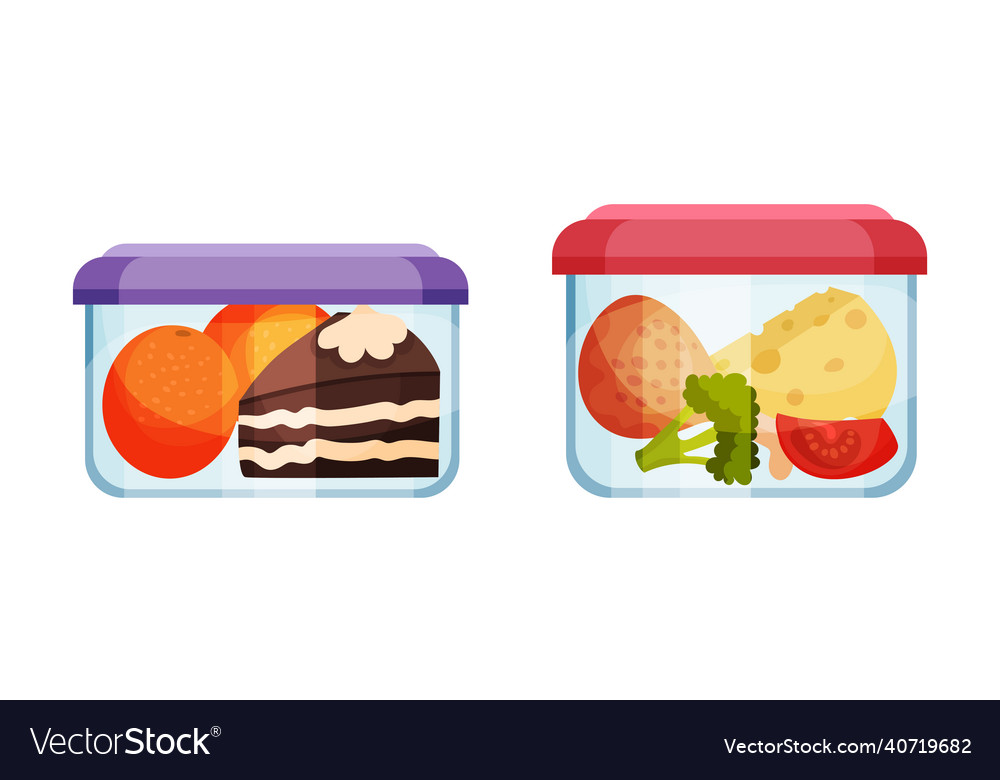 Glass Transparent Containers With Different Vector Image