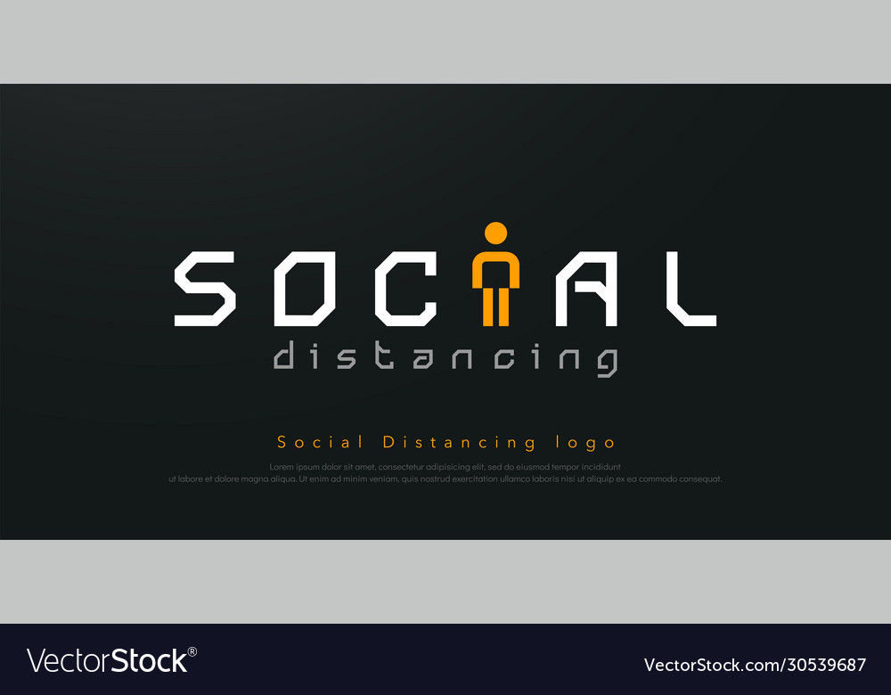 Social Distancing Logo Design Concept For Corona Vector Image