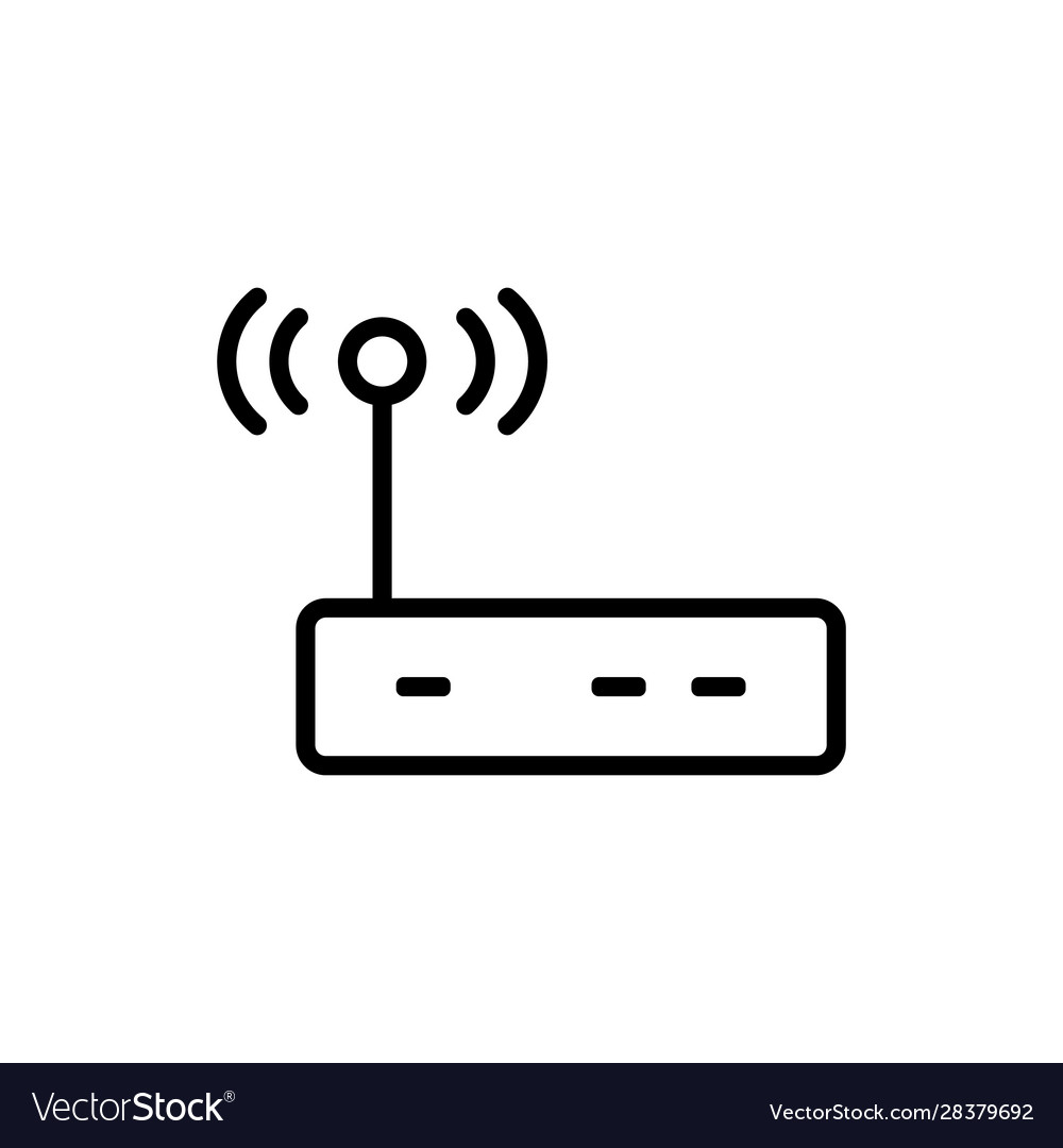 Internet Modem Icon Isolated Contour Royalty Free Vector