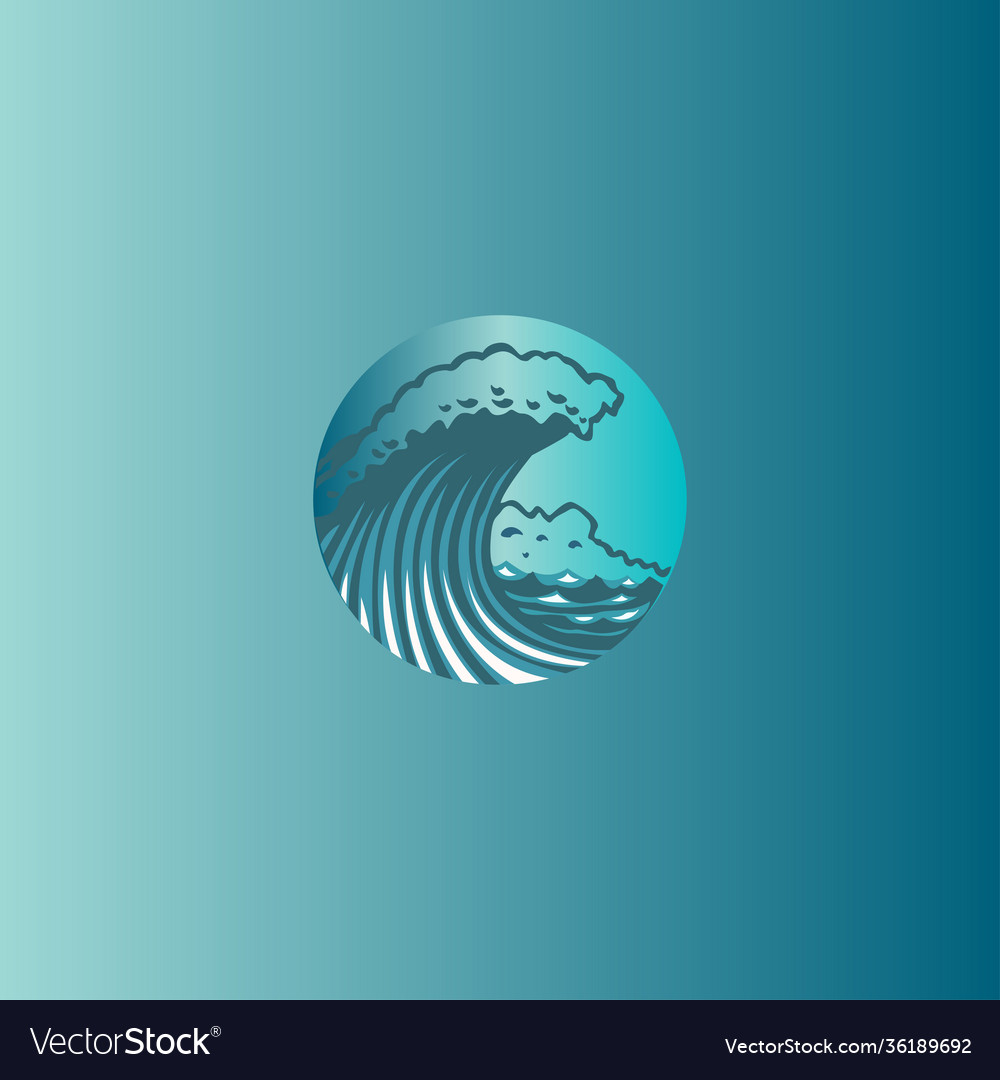 Wave On Blue Background Royalty Free Vector Image