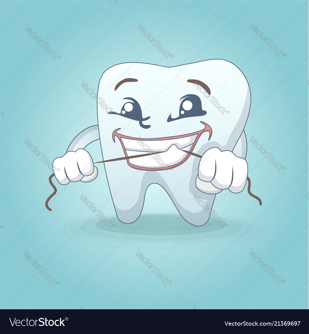 Cute Smiling Tooth Concept Background Cartoon Vector Image