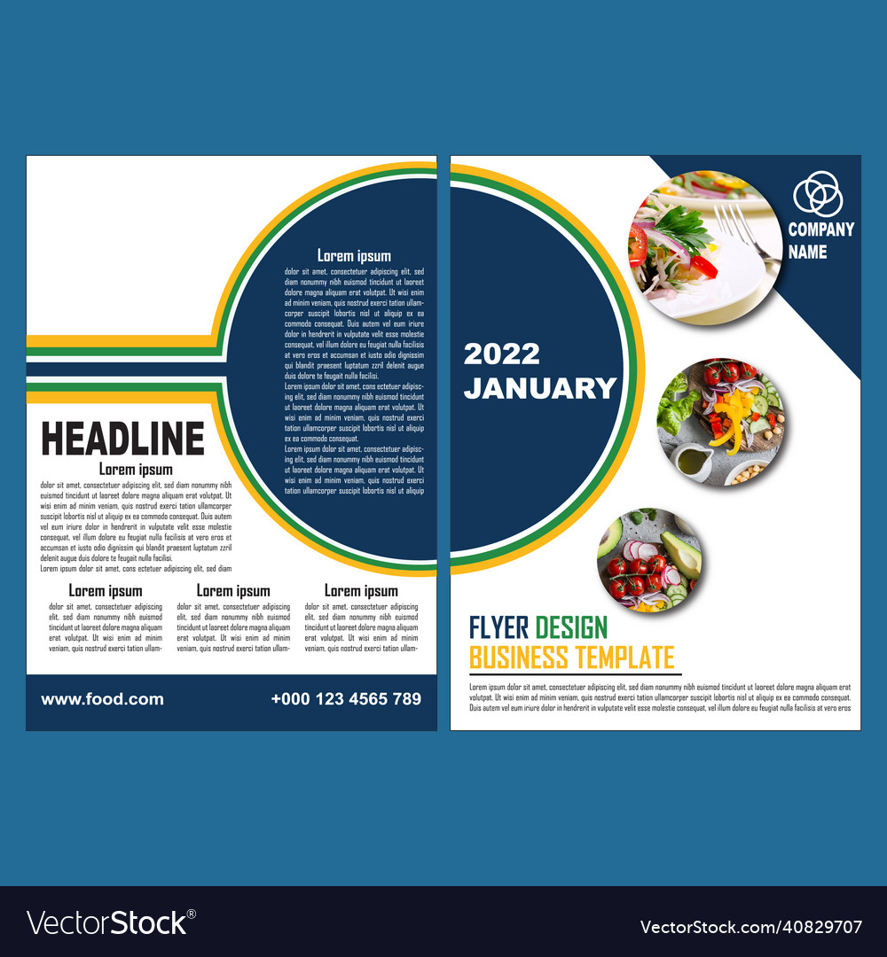 Food Delivery Flyer Pamphlet Brochure Design Vector Image