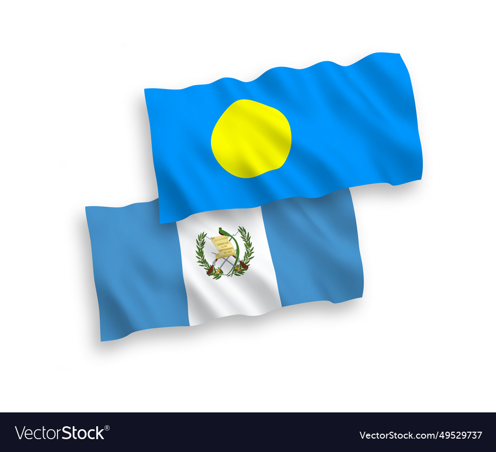 Flags Of Republic Guatemala And Palau Royalty Free Vector