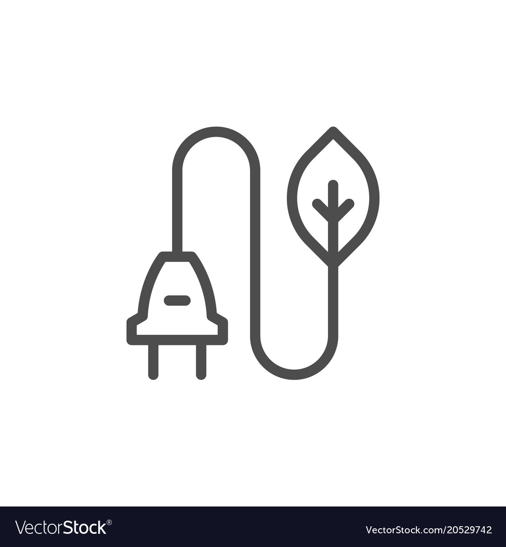 Eco Energy Line Icon Royalty Free Vector Image