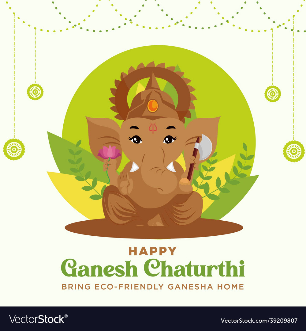 Banner Design Of Happy Ganesh Chaturthi Royalty Free Vector