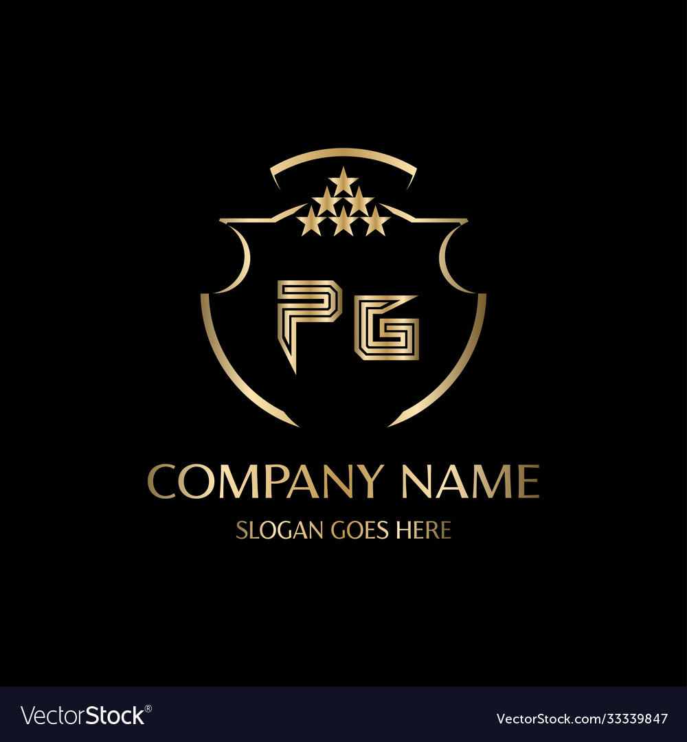 Pg Letter Initial With Royal Luxury Logo Template Vector Image