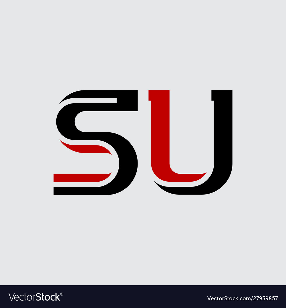 S And U Initials Or Logo Su Monogram Or Vector Image