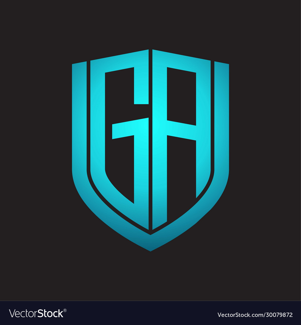 Ga Logo Monogram With Emblem Shield Design Vector Image