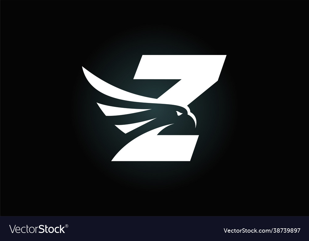 Initial Z Monogram Letter Alphabet With Eagle Vector Image