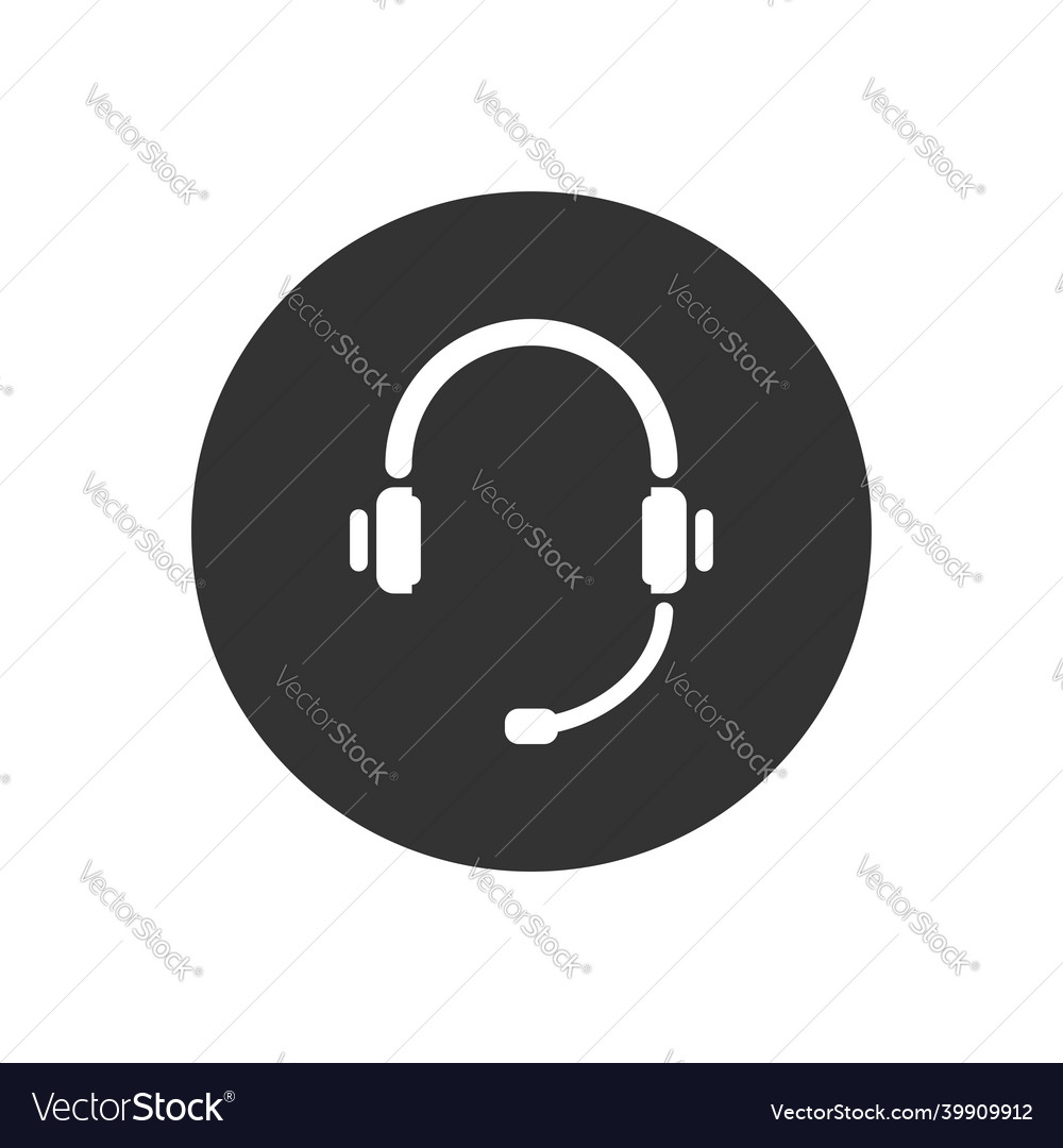 Headset Related Glyph Icon Royalty Free Vector Image