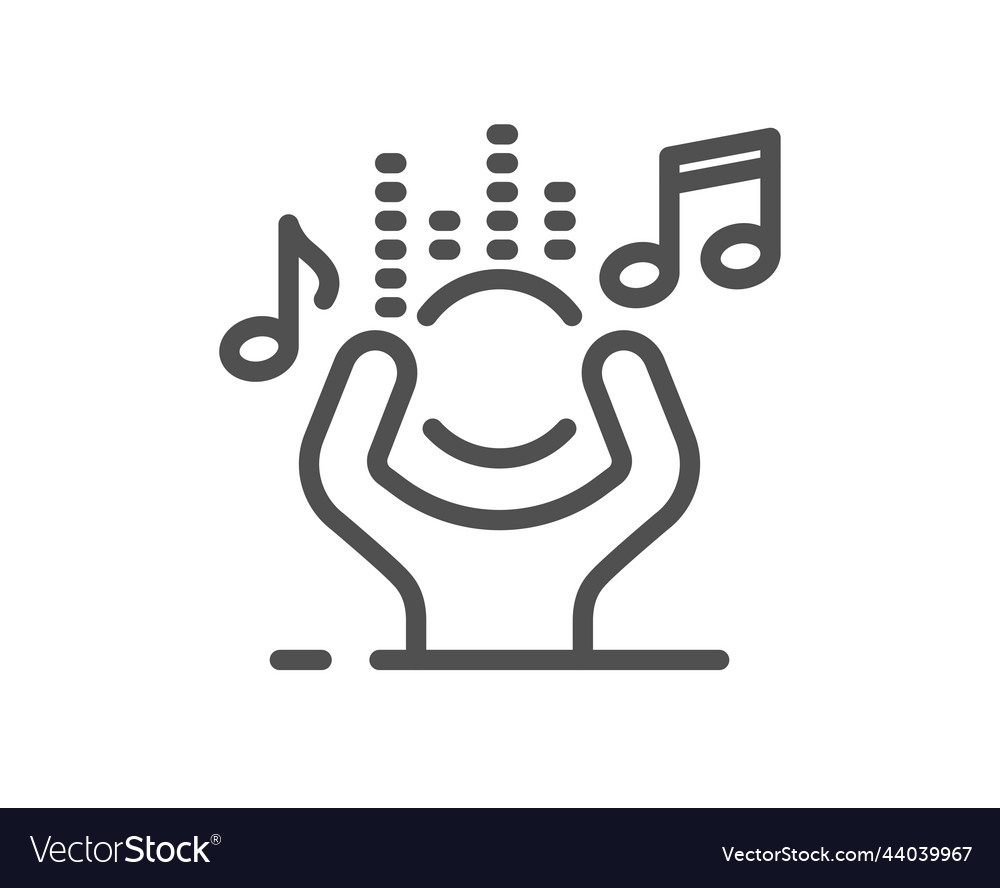 Noise Line Icon Listen Music Sign Royalty Free Vector Image