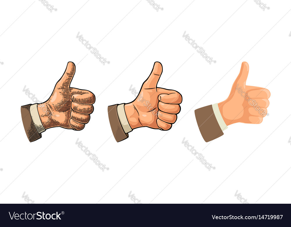 Hand Showing Symbol Like Making Thumb Up Gesture Vector Image