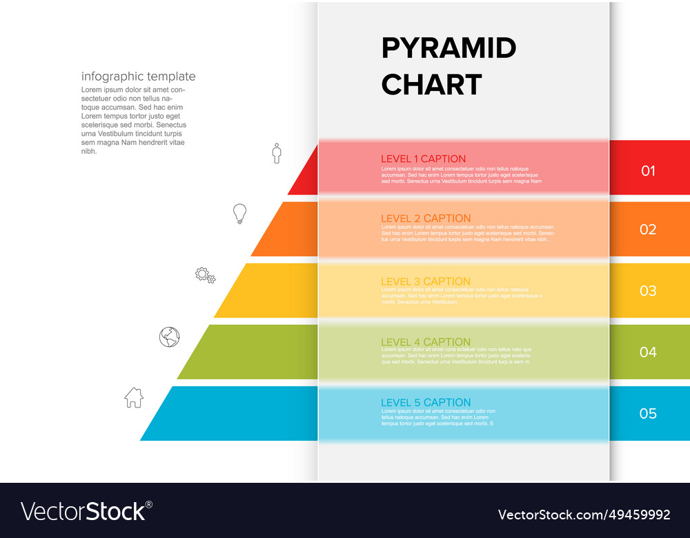 Infographic Pyramid Chart Diagram Template Vector Image