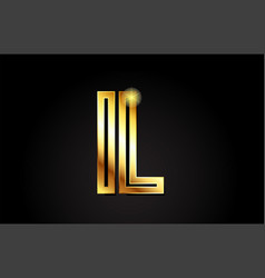 Gold Alphabet Letter L Logo Icon Design Royalty Free Vector