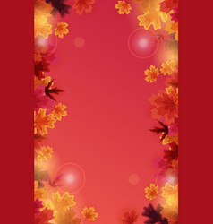 Autumn Natural Background Template With Falling Vector Image