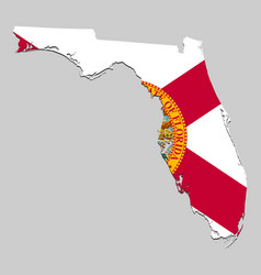 Florida Fl State Map Shape With Flag Royalty Free Vector