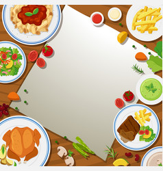 Border Template With Different Kinds Of Seafood Vector Image