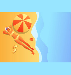 Girl In Bikini Sunbath And Relax Royalty Free Vector Image