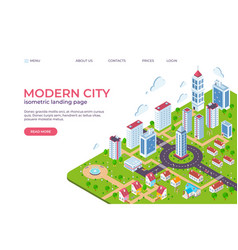 Smart City Modern Concept Isometric Royalty Free Vector