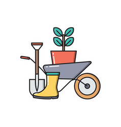 Gardening Concept Icon Isolated On White Vector Image