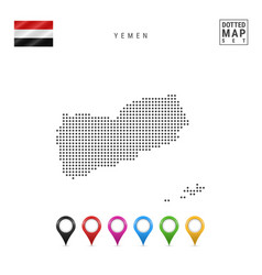 Square Dots Pattern Map Yemen Yemeni Dotted Vector Image