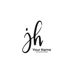 J H Jh Initial Logo Signature Handwriting Vector Image