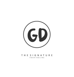 Gd Initial Letter Handwriting And Signature Logo Vector Image