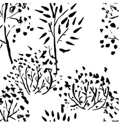 Seamless Pattern With Naked Bushes Hand Drawn Vector Image