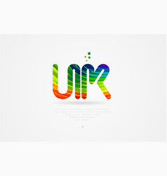 K Alphabet Letter Rainbow Colored Logo Company Vector Image