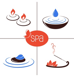 Set Of Spa Symbols Royalty Free Vector Image Vectorstock