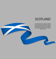 Realistic Watercolor Painting Flag Scotland Vector Image