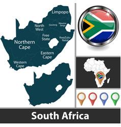 Gauteng South Africa Map Grey Royalty Free Vector Image