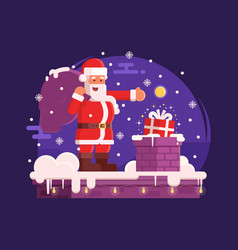 Santa Claus Jumping From Chimney Royalty Free Vector Image