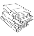 Stack Books Sketch Drawings Engrave Pile Of Vector Image