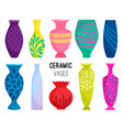 Outline Vases And Amphora Collection Royalty Free Vector