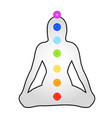 Seven Chakras With Their Respective Colors And Vector Image