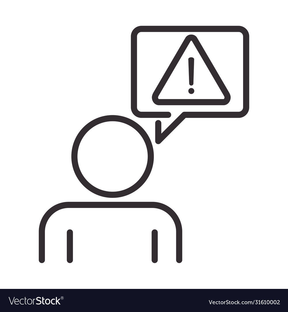 Alert icon avatar error sign attention danger Vector Image