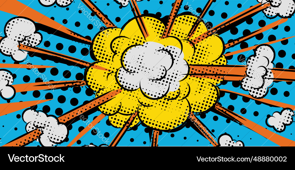 Cartoon explosion pop art style Royalty Free Vector Image