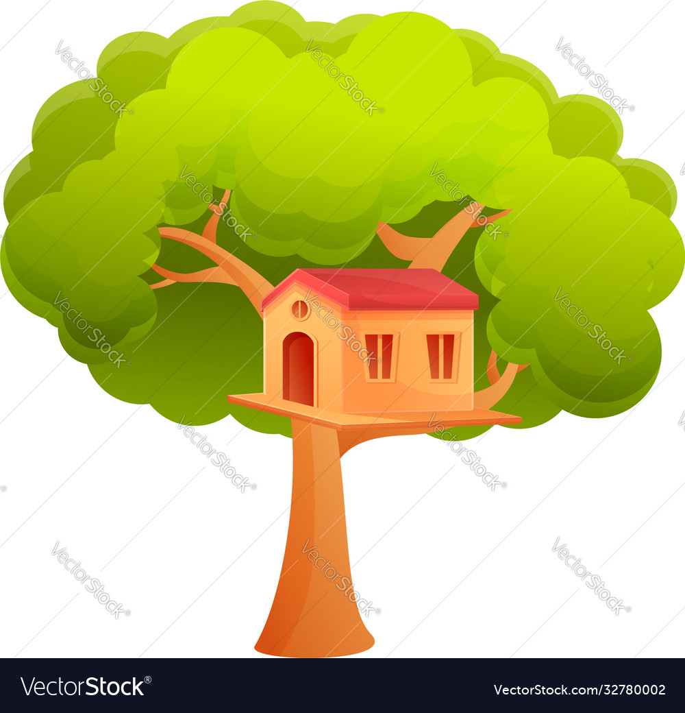 Child treehouse icon cartoon style Royalty Free Vector Image