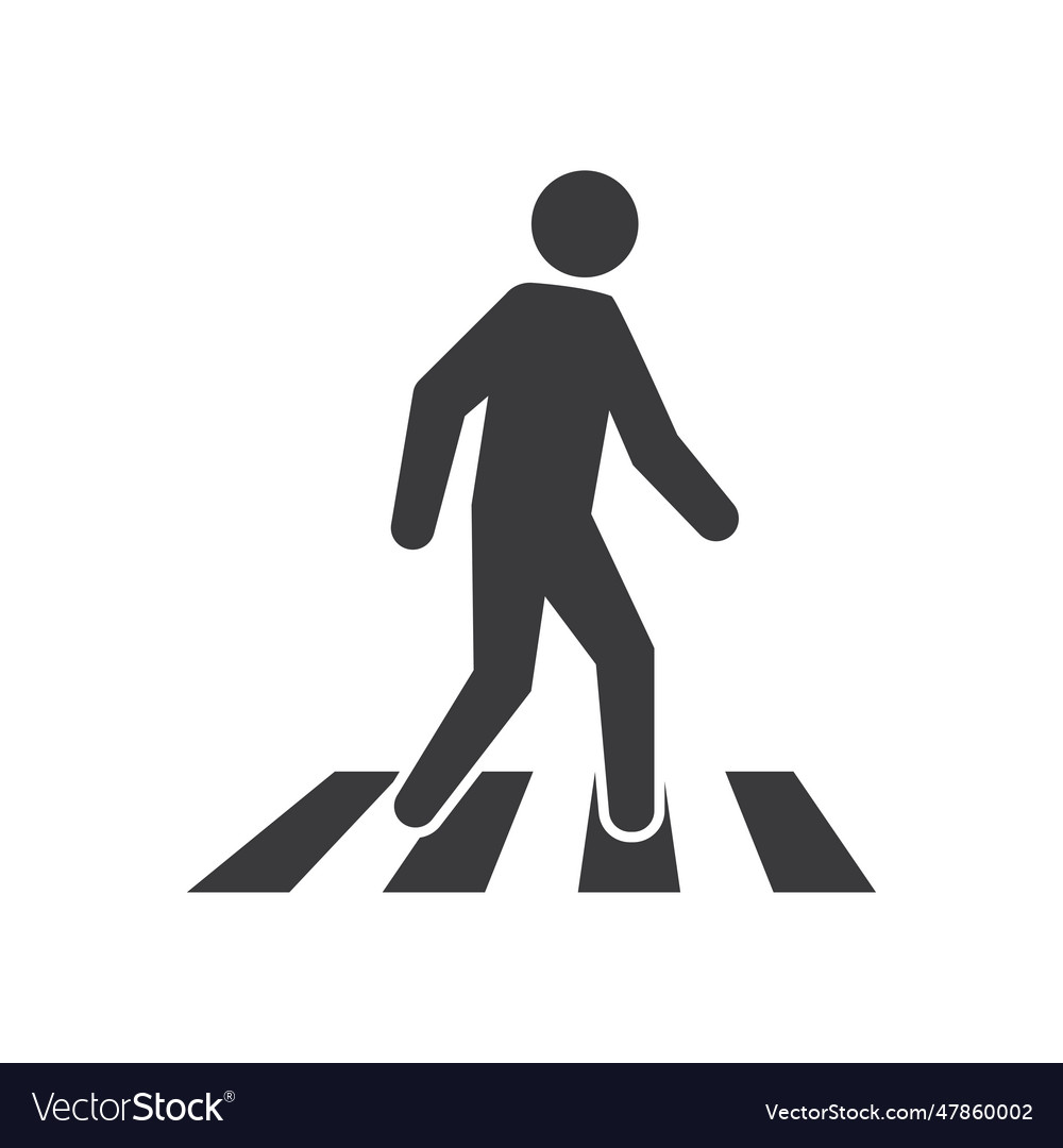 Cross walk icon symbol isolated flat design Vector Image