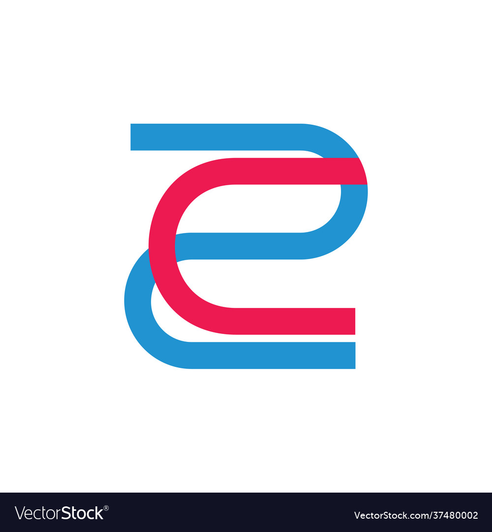 Letters 2c simple line geometric logo Royalty Free Vector