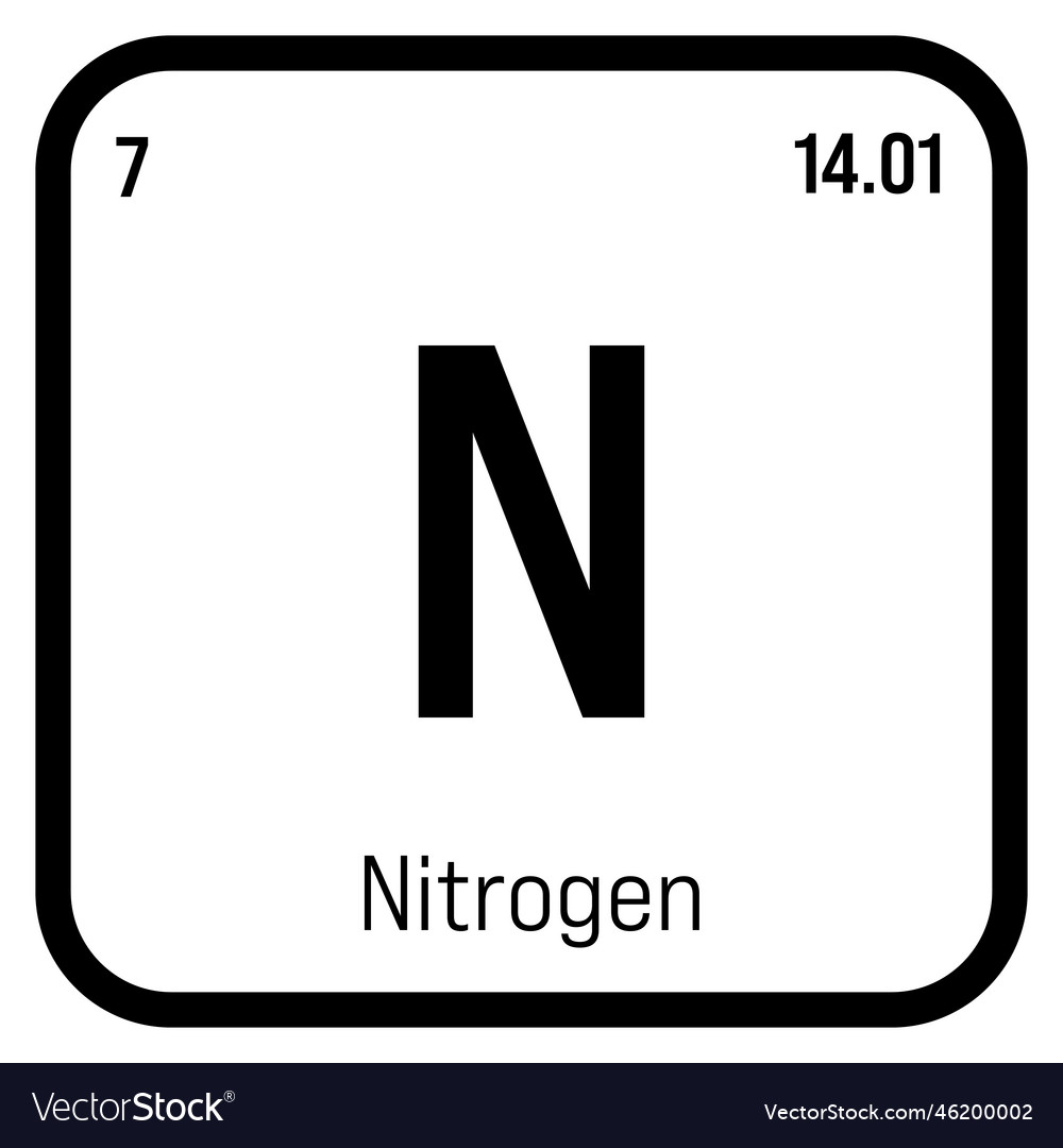 Nitrogen n periodic table element Royalty Free Vector Image